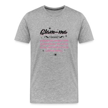 Glam-Ma = Grand-mère glamour - poison - T-shirt bio Premium Homme - gris chiné - Devant - Damien (186cm)