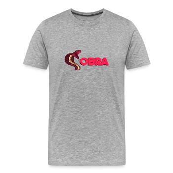 Animal poison serpent Cobra Boa Cobra - T-shirt bio Premium Homme - gris chiné - Devant - Damien (186cm)