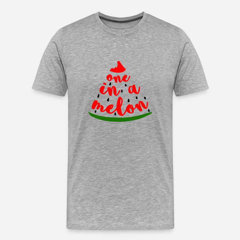 One In A Melon - Männer Premium Bio T-Shirt - Grau meliert