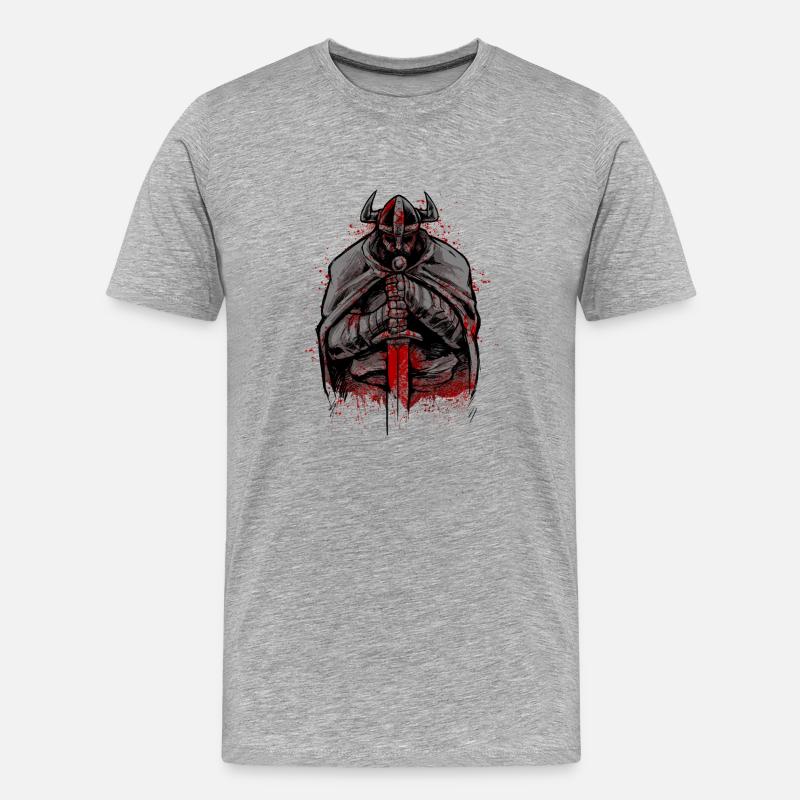 Vikinger Walhalla Odin Wikinger Geschenk - Männer Premium Bio T-Shirt - Grau meliert