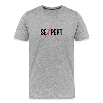 Sexpert - T-shirt bio Premium Homme - gris chiné - Devant - Damien (186cm)