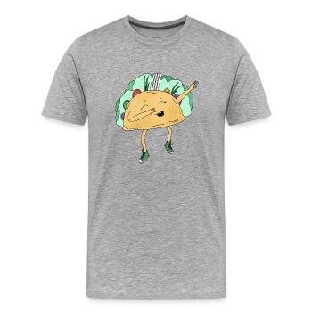 Dabbing Tacoo Tiere dab Bewegung Move Essen - Männer Premium Bio T-Shirt - Grau meliert - Vorne - Damien (186cm)