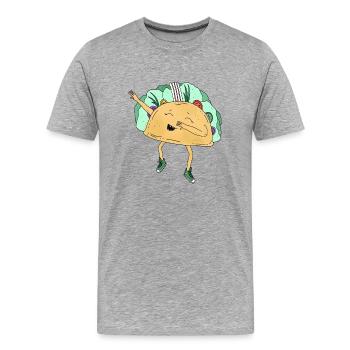 Dabbing Tacoo Tiere dab Bewegung Move Essen - Männer Premium Bio T-Shirt - Grau meliert - Vorne - Damien (186cm)