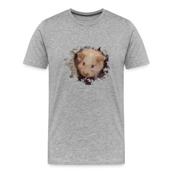 hamster - Männer Premium Bio T-Shirt - Grau meliert - Vorne - Damien (186cm)