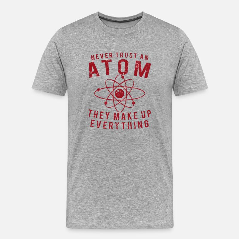 Atom - Männer Premium Bio T-Shirt - Grau meliert