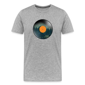 Vintage Vinyl - Männer Premium Bio T-Shirt - Grau meliert - Vorne - Damien (186cm)