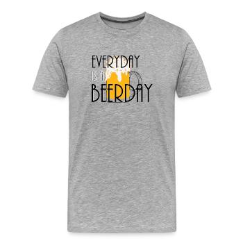 bière - T-shirt bio Premium Homme - gris chiné - Devant - Damien (186cm)