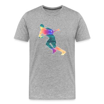 Feldhockey - Männer Premium Bio T-Shirt - Grau meliert - Vorne - Damien (186cm)