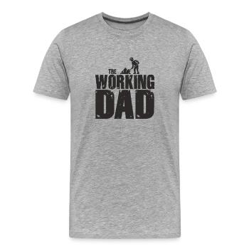 nikima - The Working Dad Baustelle Handwerker - Männer Premium Bio T-Shirt - Grau meliert - Vorne - Damien (186cm)