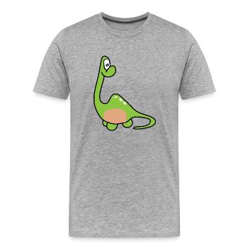 Dinosaurier Kinder Dino - Männer Premium Bio T-Shirt - Grau meliert - Vorne - Damien (186cm)