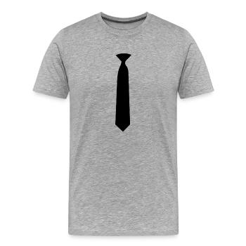 Cravate - T-shirt bio Premium Homme - gris chiné - Devant - Damien (186cm)