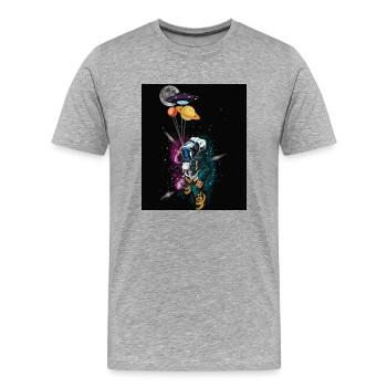 Space Astronaut - Men's Premium Organic T-Shirt - heather grey - Front - Damien (186cm)