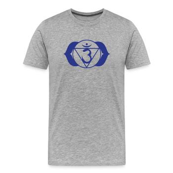 Chakra Sacred Symbol Yoga Meditation Gift Brow - Men's Premium Organic T-Shirt - heather grey - Front - Damien (186cm)