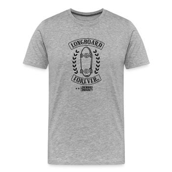 Longboard Forever Surf Surfing Vintage Chemise - T-shirt bio Premium Homme - gris chiné - Devant - Damien (186cm)