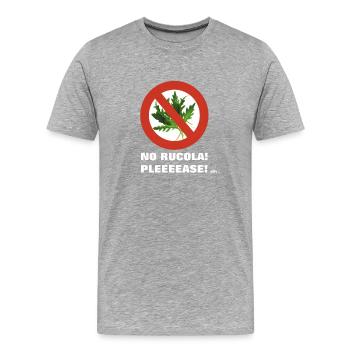 Pas de plume de fusée! S'il vous plaît pas de fusée! - T-shirt bio Premium Homme - gris chiné - Devant - Damien (186cm)