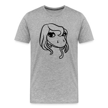 face head female woman hood girl girl s - Men's Premium Organic T-Shirt - heather grey - Front - Damien (186cm)