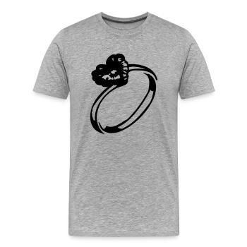 bague en diamant de coeur - T-shirt bio Premium Homme - gris chiné - Devant - Damien (186cm)
