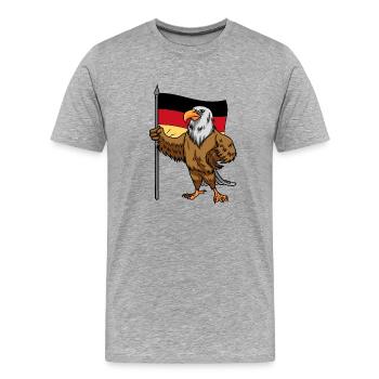 Eagle Bird Germany Flag Countries EU Europe - Men's Premium Organic T-Shirt - heather grey - Front - Damien (186cm)