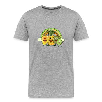 Fruit Vegan Rainbow Fruit Fruit Fantasy - T-shirt bio Premium Homme - gris chiné - Devant - Damien (186cm)