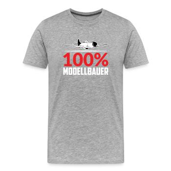 100% MODELLBAUER - Männer Premium Bio T-Shirt - Grau meliert - Vorne - Damien (186cm)