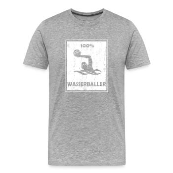 100% WASSERBALLER - Männer Premium Bio T-Shirt - Grau meliert - Vorne - Damien (186cm)
