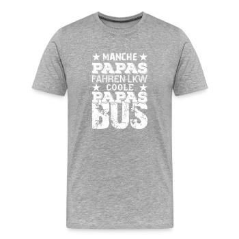 COOLE PAPAS FAHREN BUS - Männer Premium Bio T-Shirt - Grau meliert - Vorne - Damien (186cm)