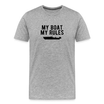 BATEAU: Mon bateau mes règles - T-shirt bio Premium Homme - gris chiné - Devant - Damien (186cm)