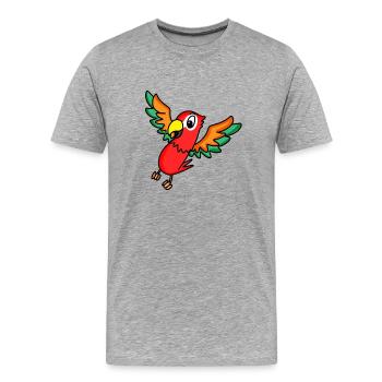 perroquet - T-shirt bio Premium Homme - gris chiné - Devant - Damien (186cm)