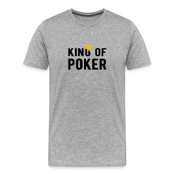 POKER: roi du poker - T-shirt bio Premium Homme - gris chiné - Devant - Damien (186cm)