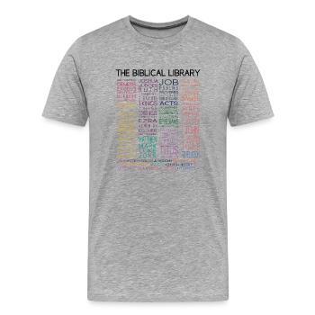 Bible Design God Word Jesus God Church Bible S - Men's Premium Organic T-Shirt - heather grey - Front - Damien (186cm)