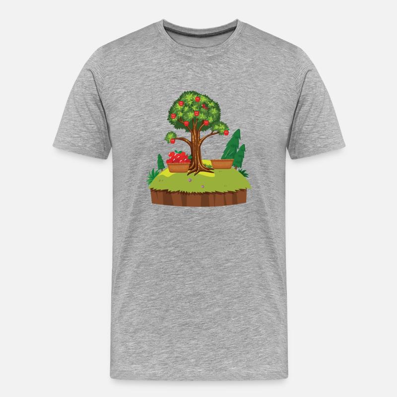 Der Apfelbaum - Männer Premium Bio T-Shirt - Grau meliert