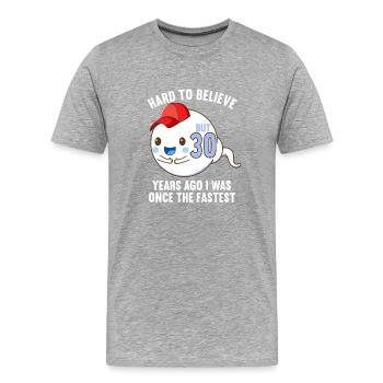 30 Jahre vor 30 Jahren schnellste 30. Geburtstag - Männer Premium Bio T-Shirt - Grau meliert - Vorne - Damien (186cm)
