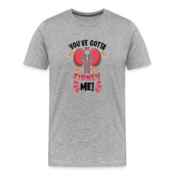 Greffe de rein Maladie rénale du donneur de rein - T-shirt bio Premium Homme - gris chiné - Devant - Damien (186cm)