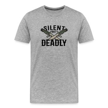 Balisong Butterfly Knife bente-nuebe Gift Idea - Männer Premium Bio T-Shirt - Grau meliert - Vorne - Damien (186cm)