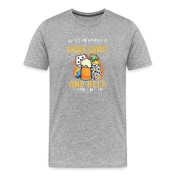 Board Games Beer Board Gamer Board Games & Beer - Männer Premium Bio T-Shirt - Grau meliert - Vorne - Damien (186cm)