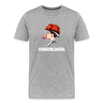 Bollenhut Schwarzwald Schwarzwaldmädel - Männer Premium Bio T-Shirt - Grau meliert - Vorne - Damien (186cm)