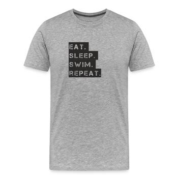 Swimming - eat. Sleep. Swim. repeat. - Men's Premium Organic T-Shirt - heather grey - Front - Damien (186cm)