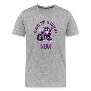 Gib mir jetzt eine Straße - Männer Premium Bio T-Shirt - Grau meliert - Vorne - Damien (186cm)
