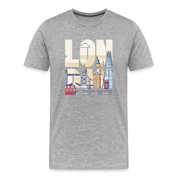 London - Männer Premium Bio T-Shirt - Grau meliert - Vorne - Damien (186cm)