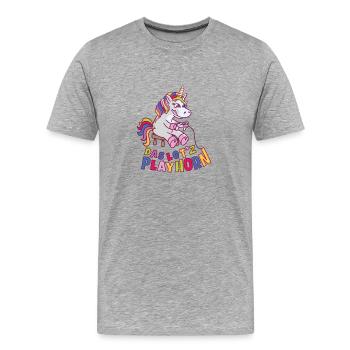 Let's Playhorn - Men's Premium Organic T-Shirt - heather grey - Front - Damien (186cm)