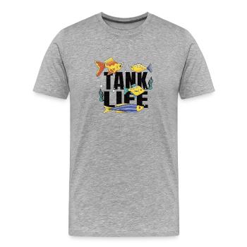 Aquaristic Aquarium Keeper Fishkeeper Eau salée - T-shirt bio Premium Homme - gris chiné - Devant - Damien (186cm)