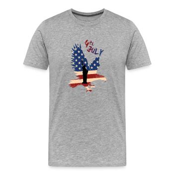 4th of July Independence Day - Men's Premium Organic T-Shirt - heather grey - Front - Damien (186cm)