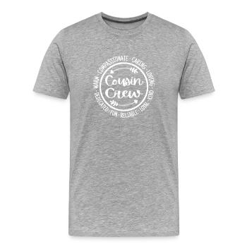 Cousin Crew - Männer Premium Bio T-Shirt - Grau meliert - Vorne - Damien (186cm)