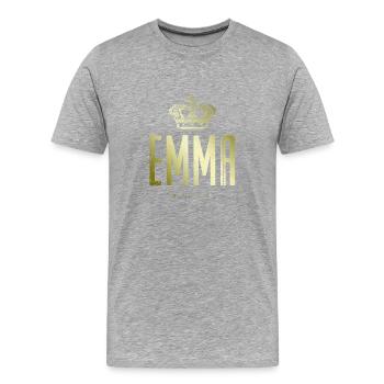 Emma - Männer Premium Bio T-Shirt - Grau meliert - Vorne - Damien (186cm)