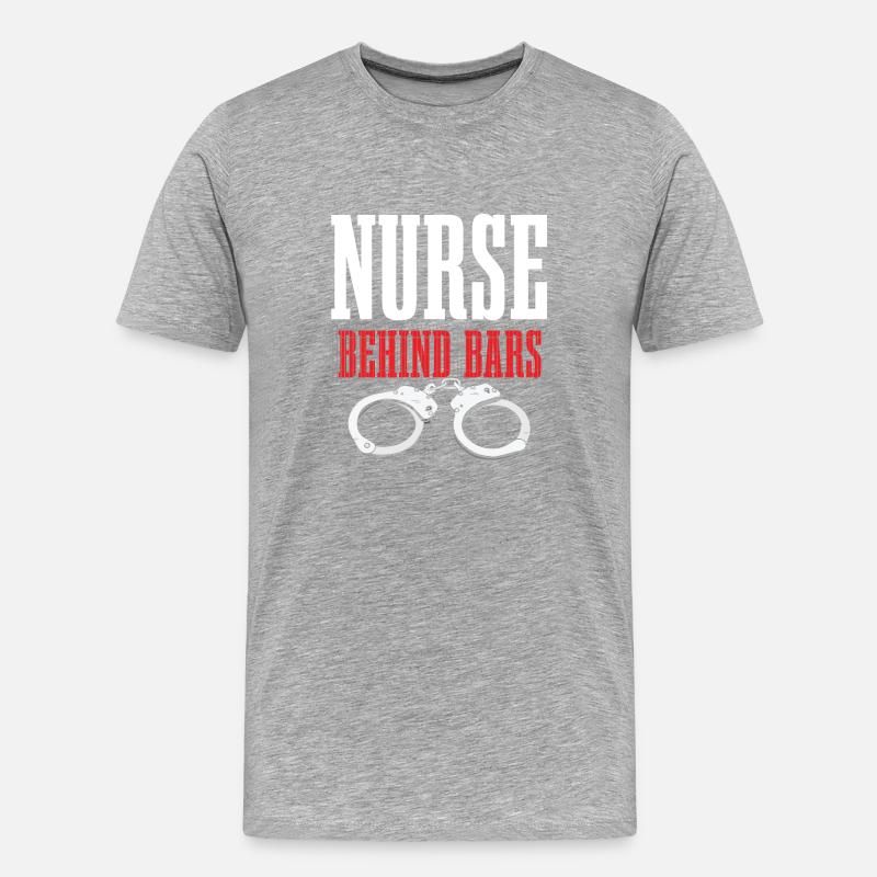 Krankenschwester Hinter Gittern Für Lustige - Männer Premium Bio T-Shirt - Grau meliert