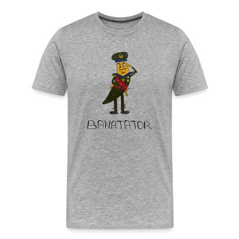 Banatator - T-shirt bio Premium Homme - gris chiné - Devant - Damien (186cm)