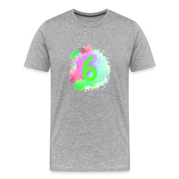 6 Nombre d’objets blob - T-shirt bio Premium Homme - gris chiné - Devant - Damien (186cm)