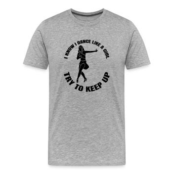 Dancer Ballerina Ballet Gift Dance Class Dance - Men's Premium Organic T-Shirt - heather grey - Front - Damien (186cm)