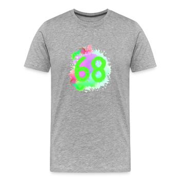 68 Nombre d’objets blob - T-shirt bio Premium Homme - gris chiné - Devant - Damien (186cm)
