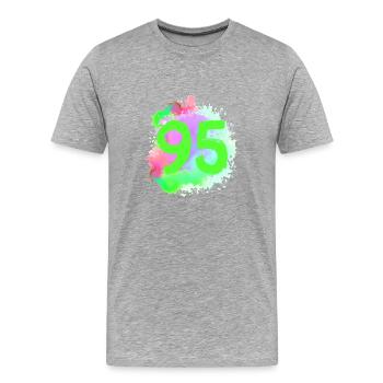 95 Nombre d’objets blob - T-shirt bio Premium Homme - gris chiné - Devant - Damien (186cm)